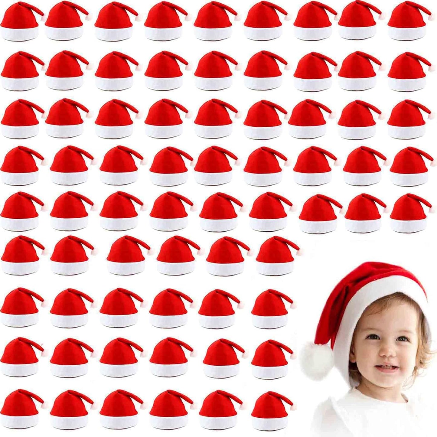 Bulk Santa Hats for Adults - Plus Size Christmas Hats Set