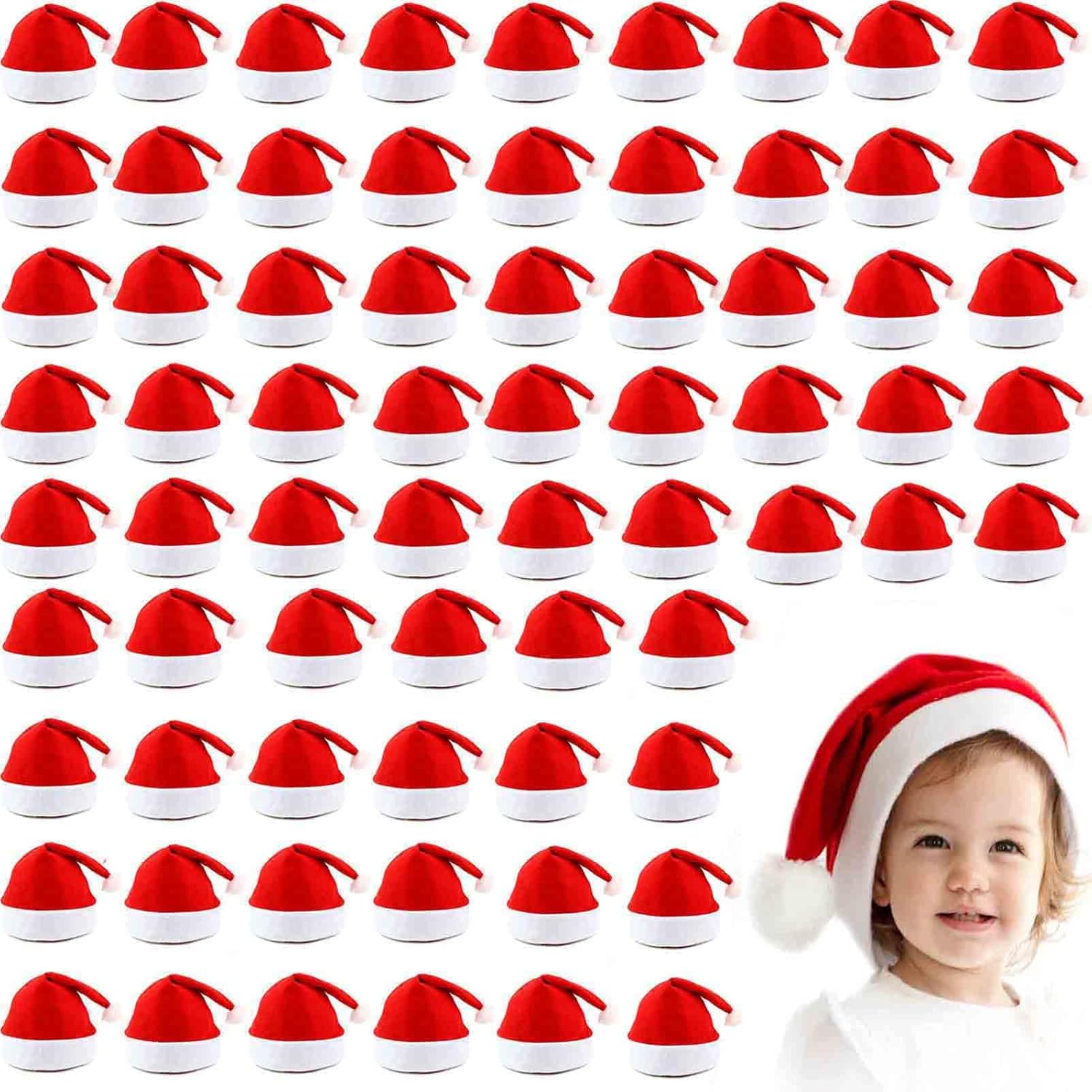 Bulk Santa Hats for Adults - Plus Size Christmas Hats Set