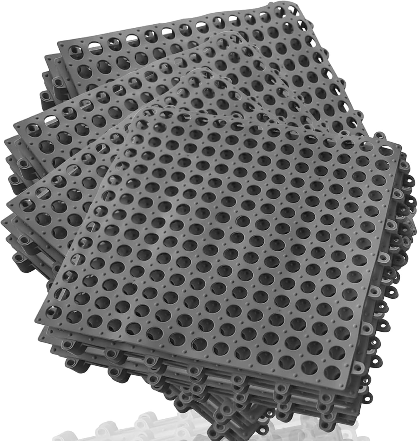 16Pack Non-Slip Drainage Interlocking Tiles for Versatile Flooring