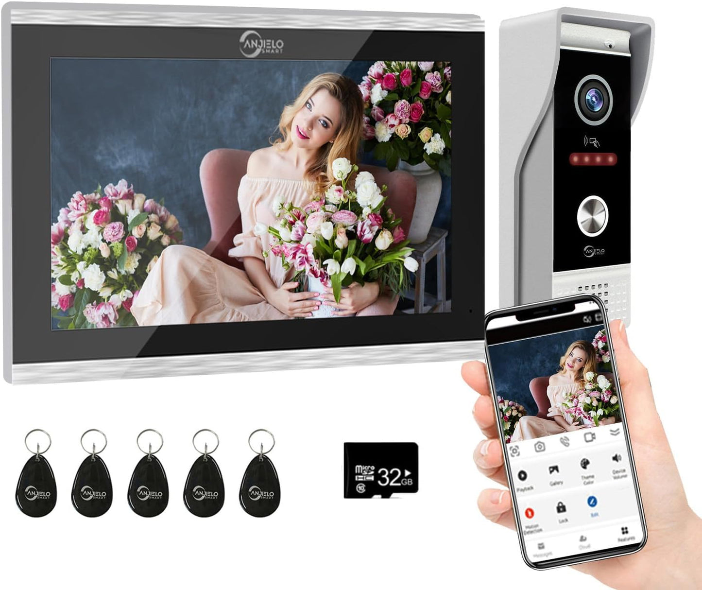 Wired Video Doorbell Intercom System with 10 Inch Monitor