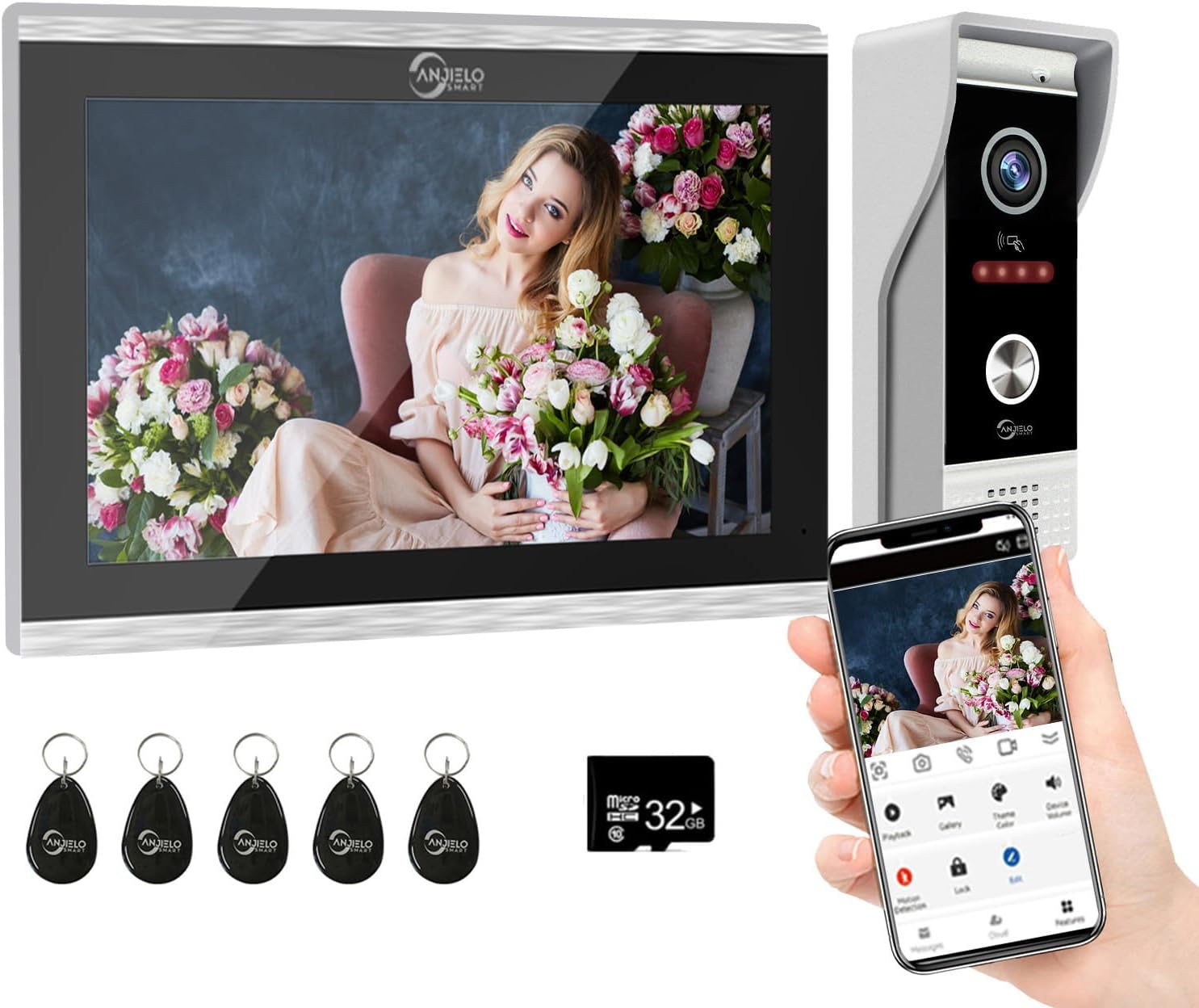 Wired Video Doorbell Intercom System with 10 Inch Monitor