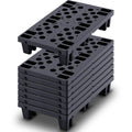 8 Pcs Plastic Pallets 19.7 x 11.8 x 3.9 in Black - Nestable Floor Pads
