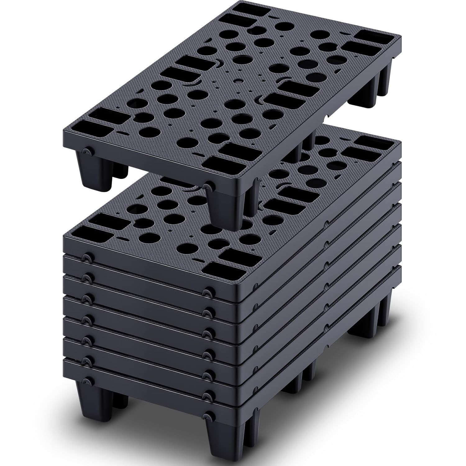 8 Pcs Plastic Pallets for Basement Storage - Lightweight & Durable