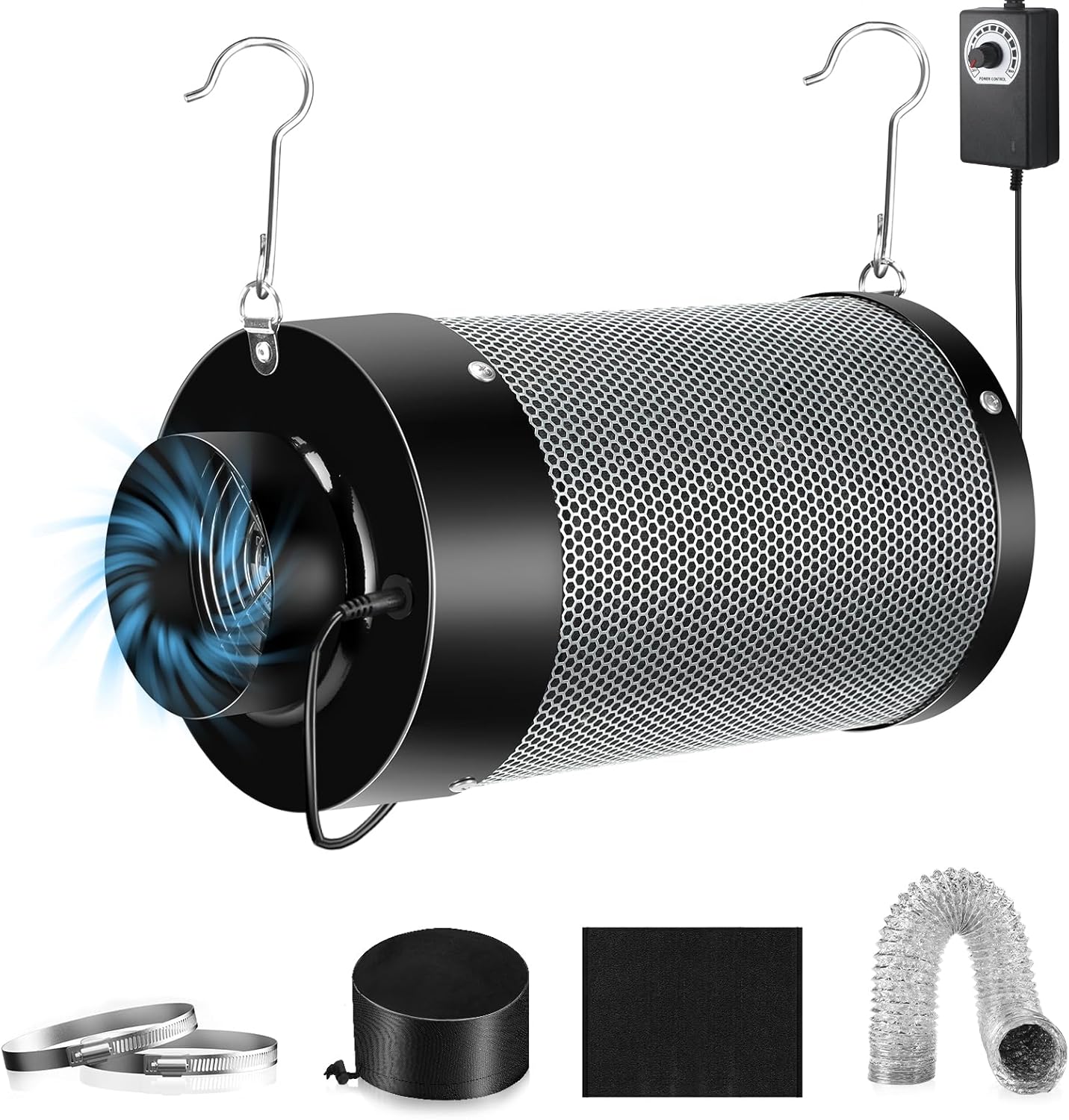 Powerful Odor Control Set: Carbon Filter Fan Combo