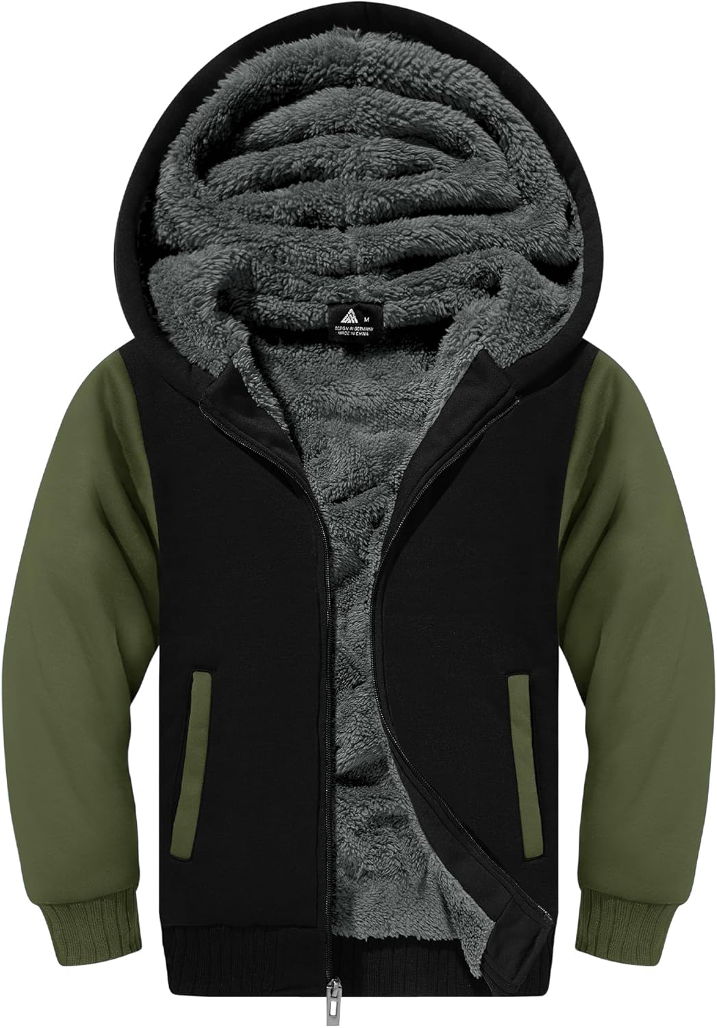 V VALANCH Boys Hoodie Zip Up Fleece Lined Jacket for Kids