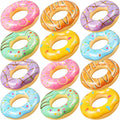Donut Pool Float 32.6 in Inflatable Donuts 12-Pack - Party Ready