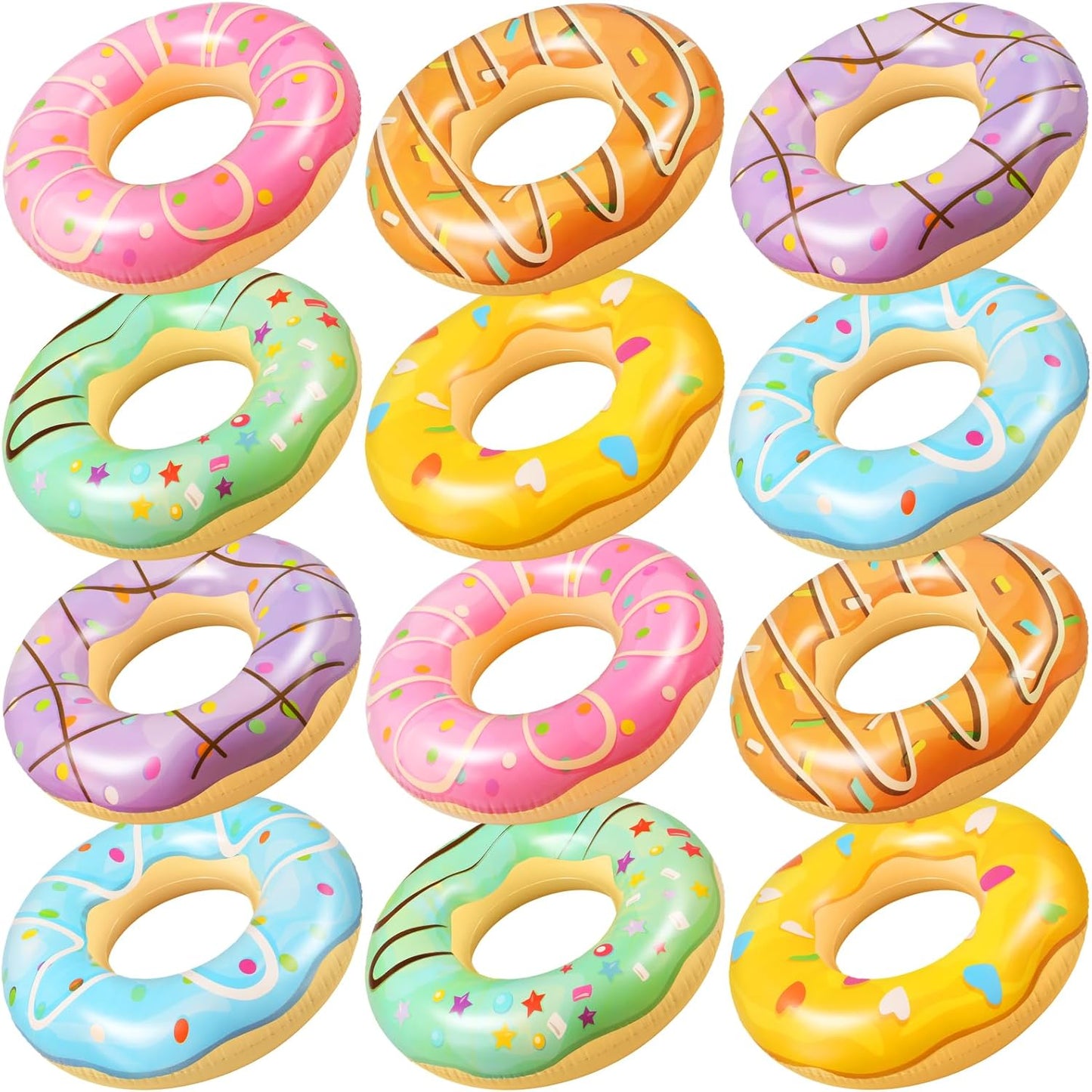Poen Donut Pool Float - Fun Inflatable Swim Rings for Summer
