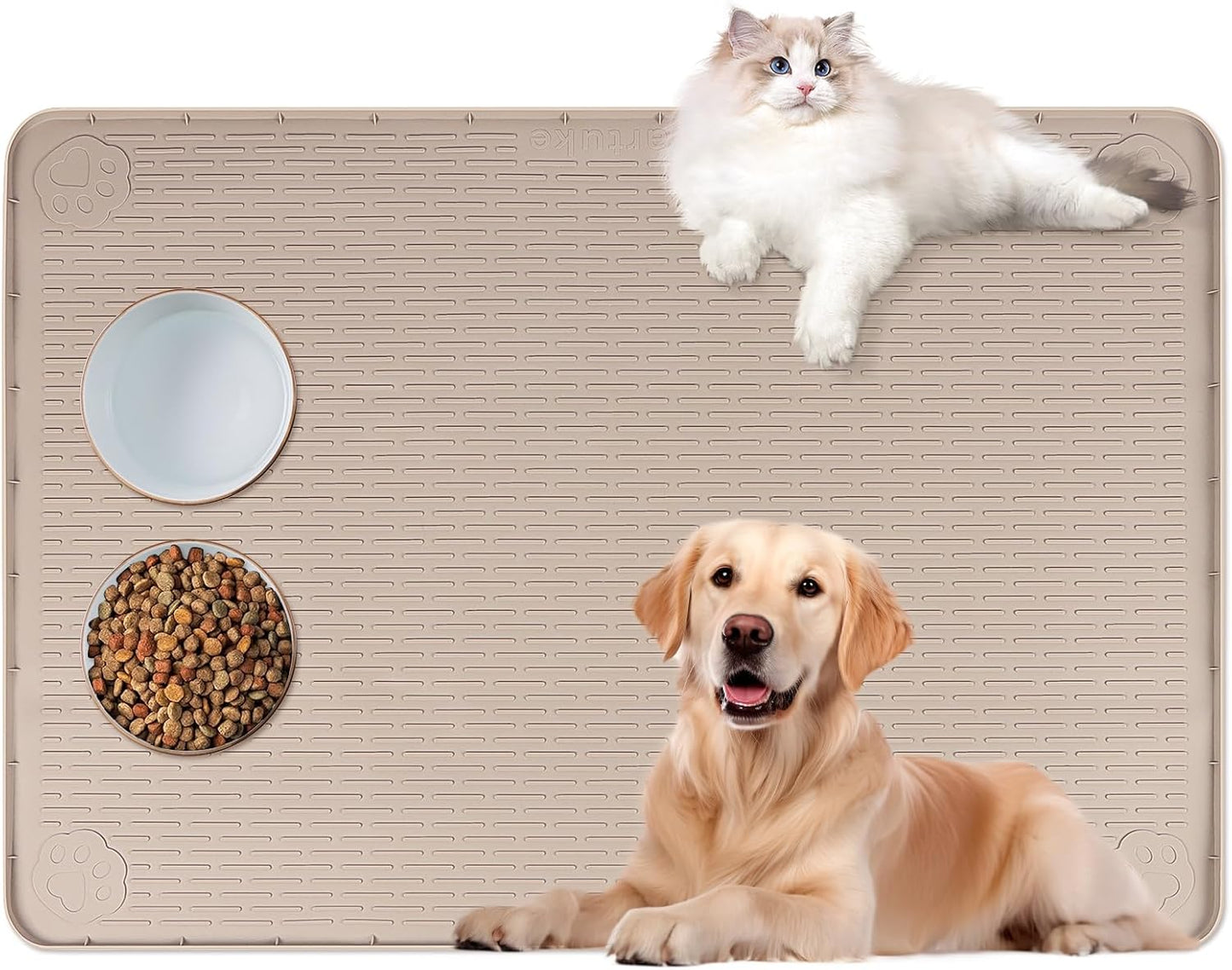 Extra Large Cat Food Mat for Easy Feeding and Clean Up