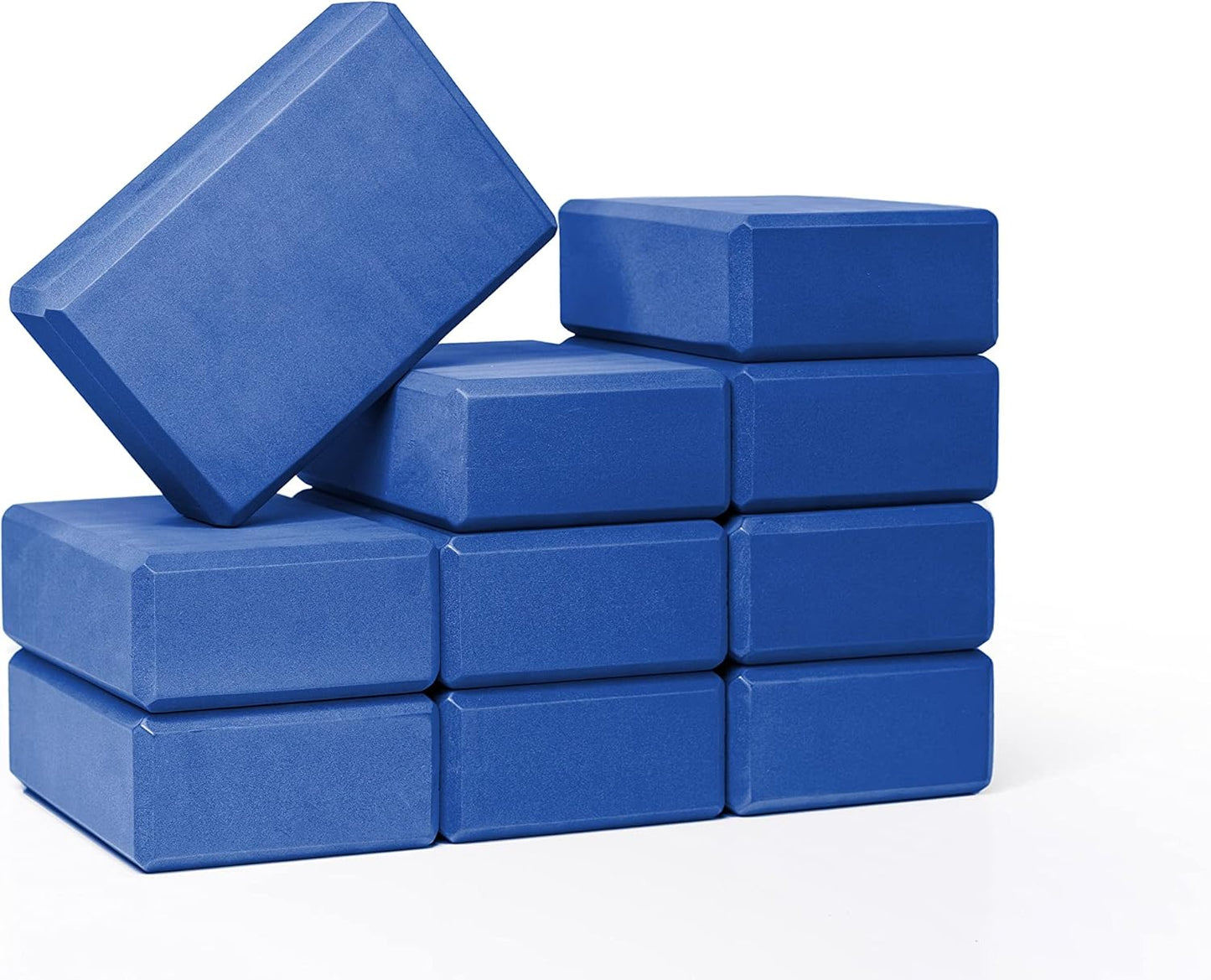Firm & Supportive Yoga Blocks for Stretching & Pilates - 10 Pack Bulk