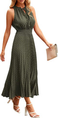 PRETTYGARDEN Women's Midi Swiss Dot Sundress - Flattering Everyday Fit