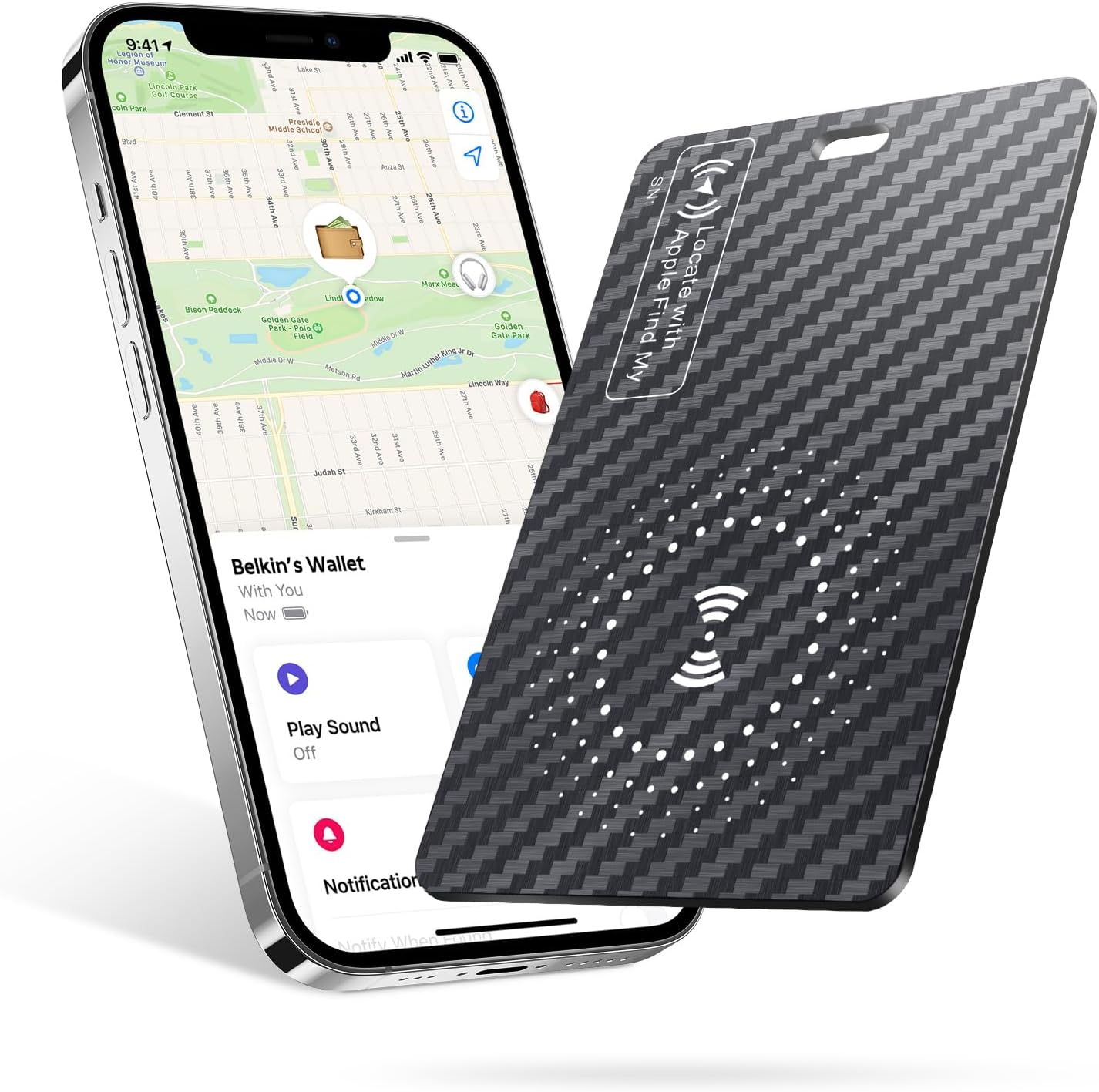 Thin Bluetooth Wallet Finder - Track with Apple Find My