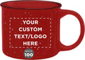Custom Ceramic Campfire Coffee Mugs 13 oz Set of 100 - Bulk
