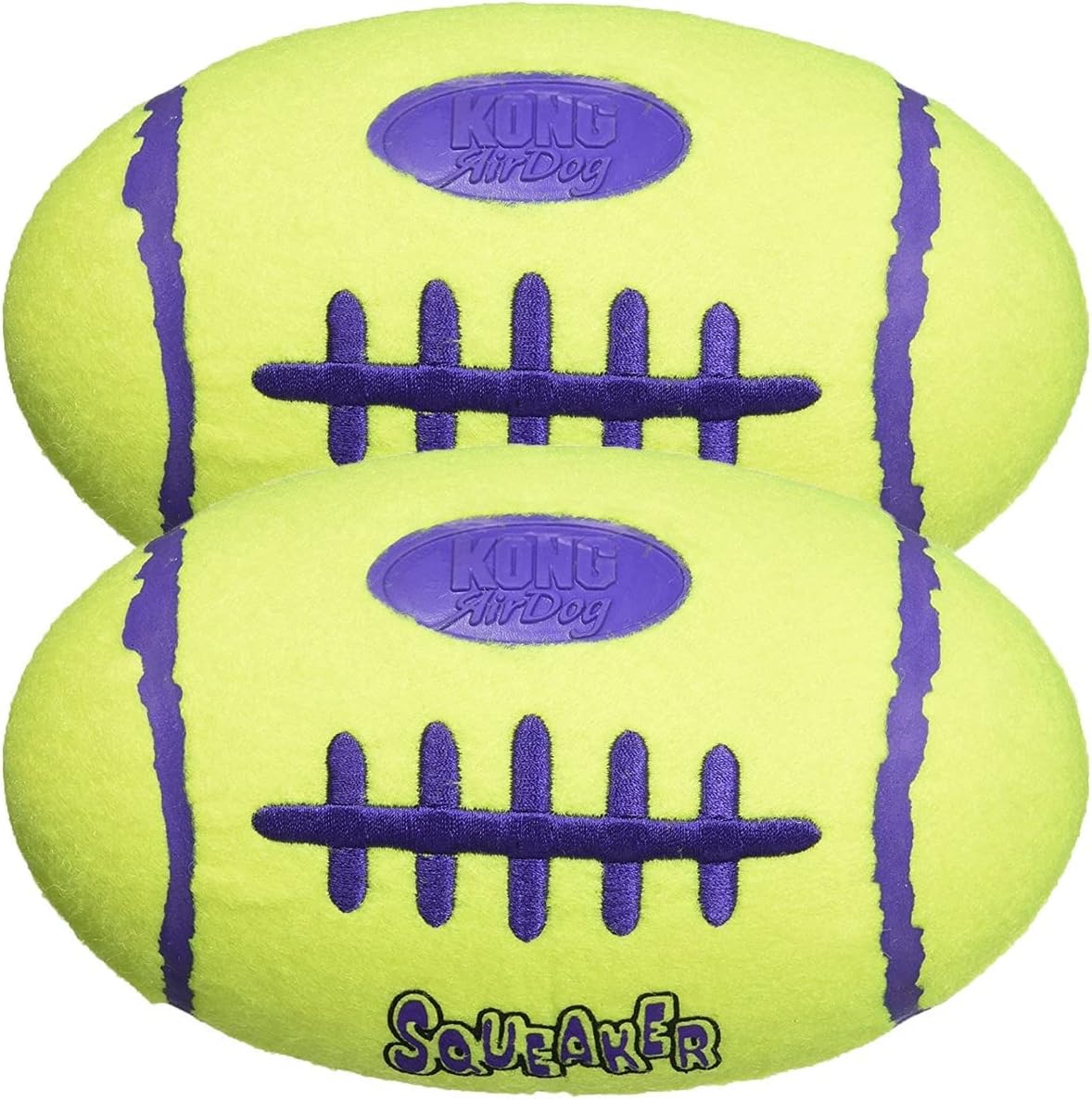 Set of 2 KONG Air Squeaker Football Dog Toys, Medium Size