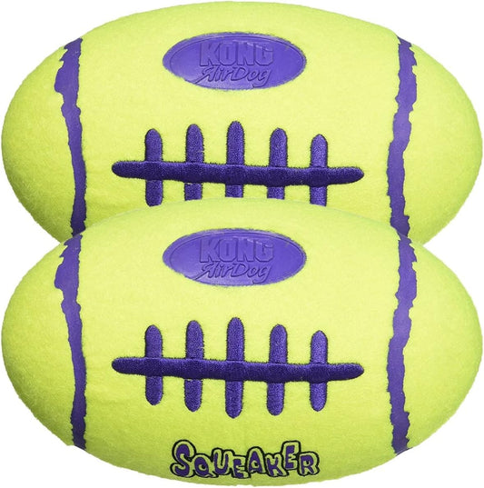 Set of 2 KONG Air Squeaker Football Dog Toys, Medium Size