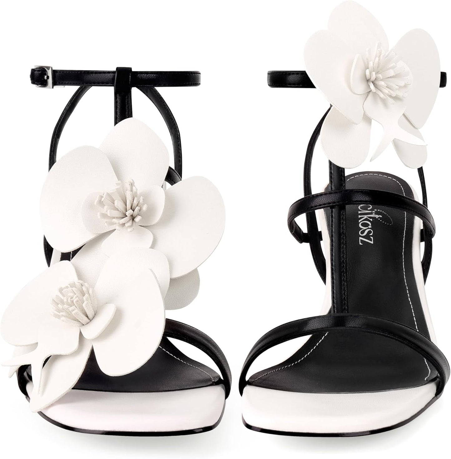 Women's Heel Sandals with Orchid Design for Elegant Occasions