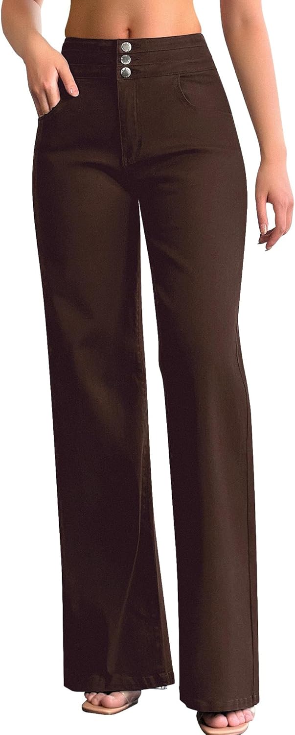 Roswear Women's Wide Leg Jeans for Casual High Waisted Style