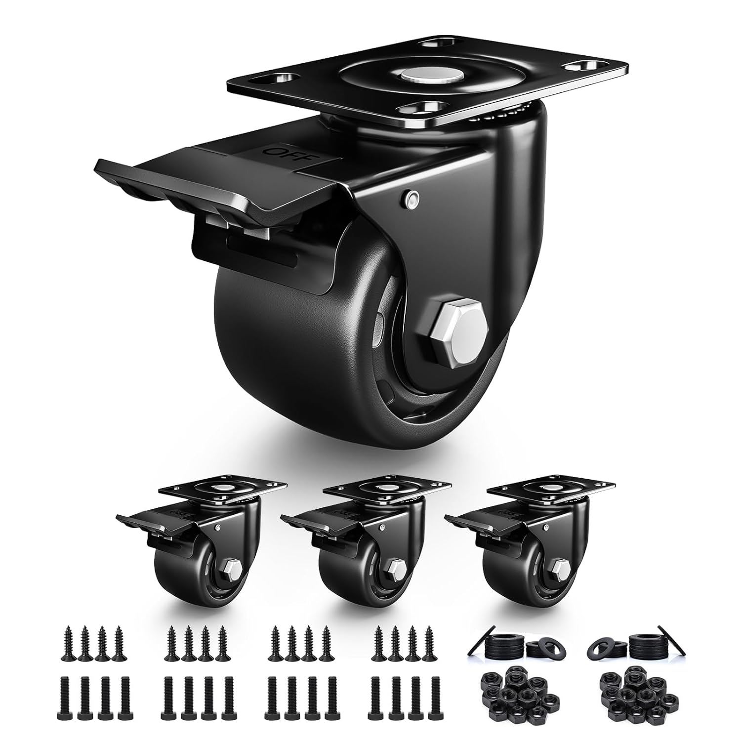 3 Inch Heavy Duty Casters Set of 4 for Industrial Use