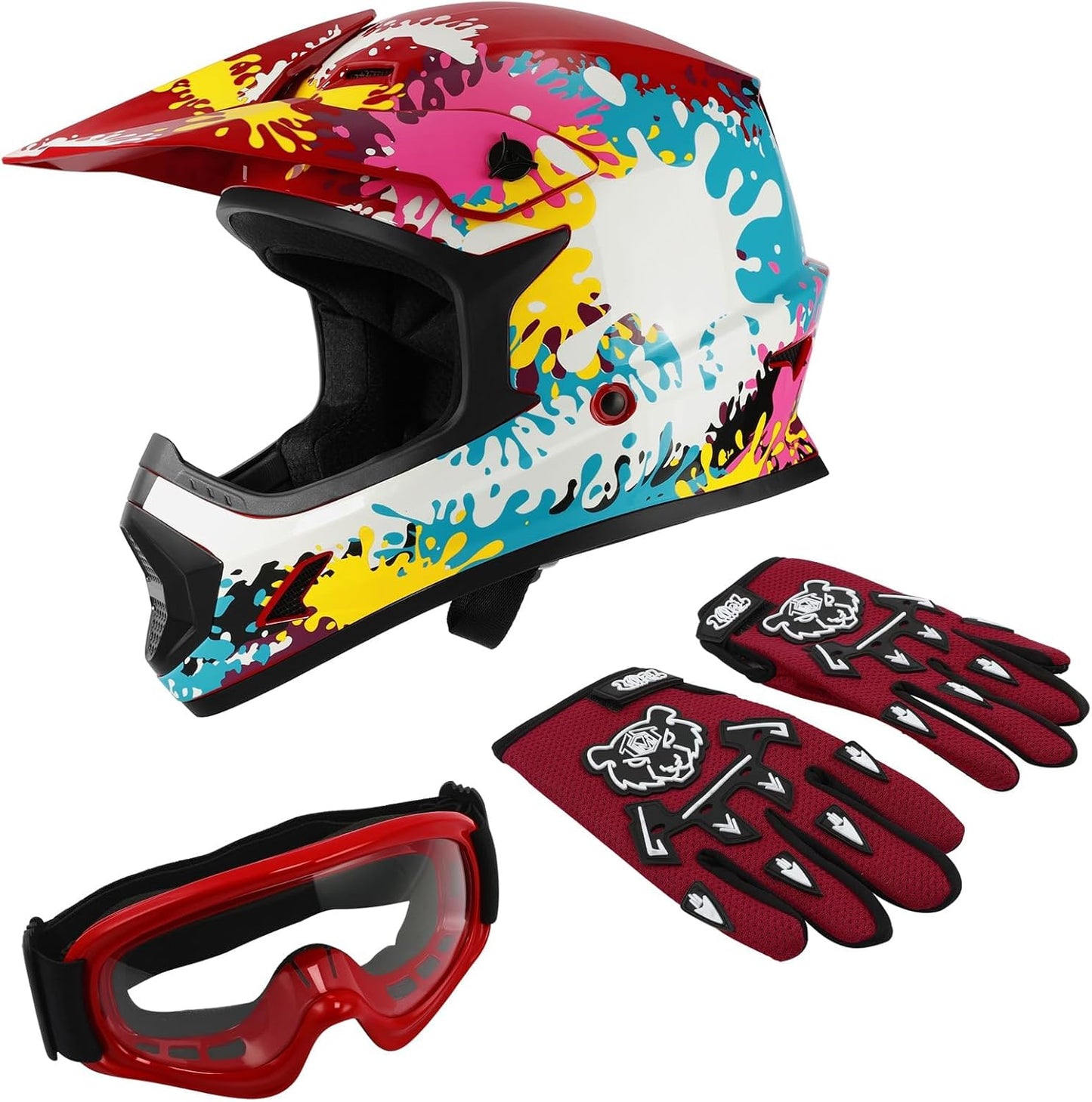 TCT-MOTORPARTS Youth Kids Motocross Full Face Helmet for Safety