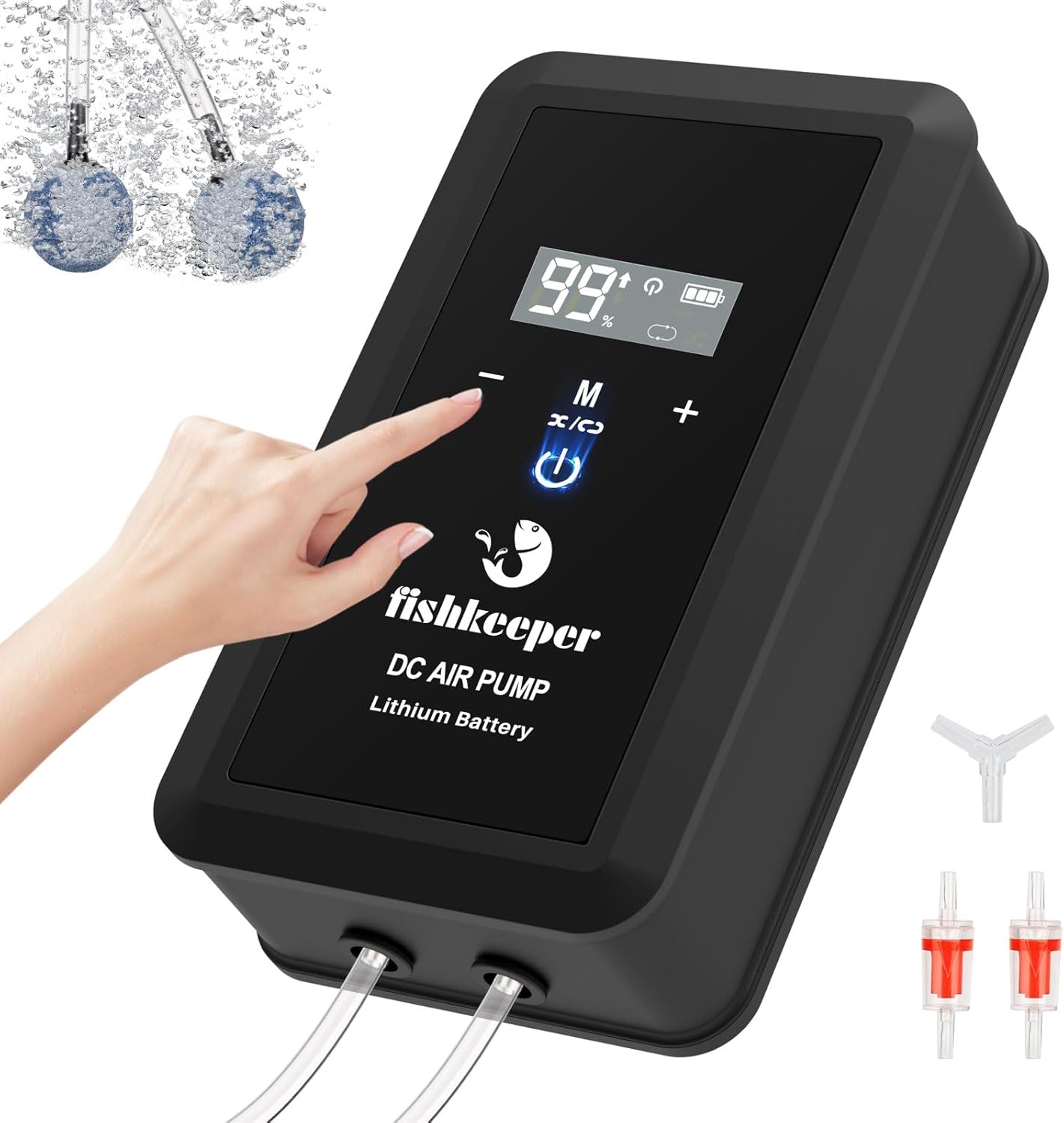 Rechargeable Aquarium Air Pump for 10-120 Gallon Tanks