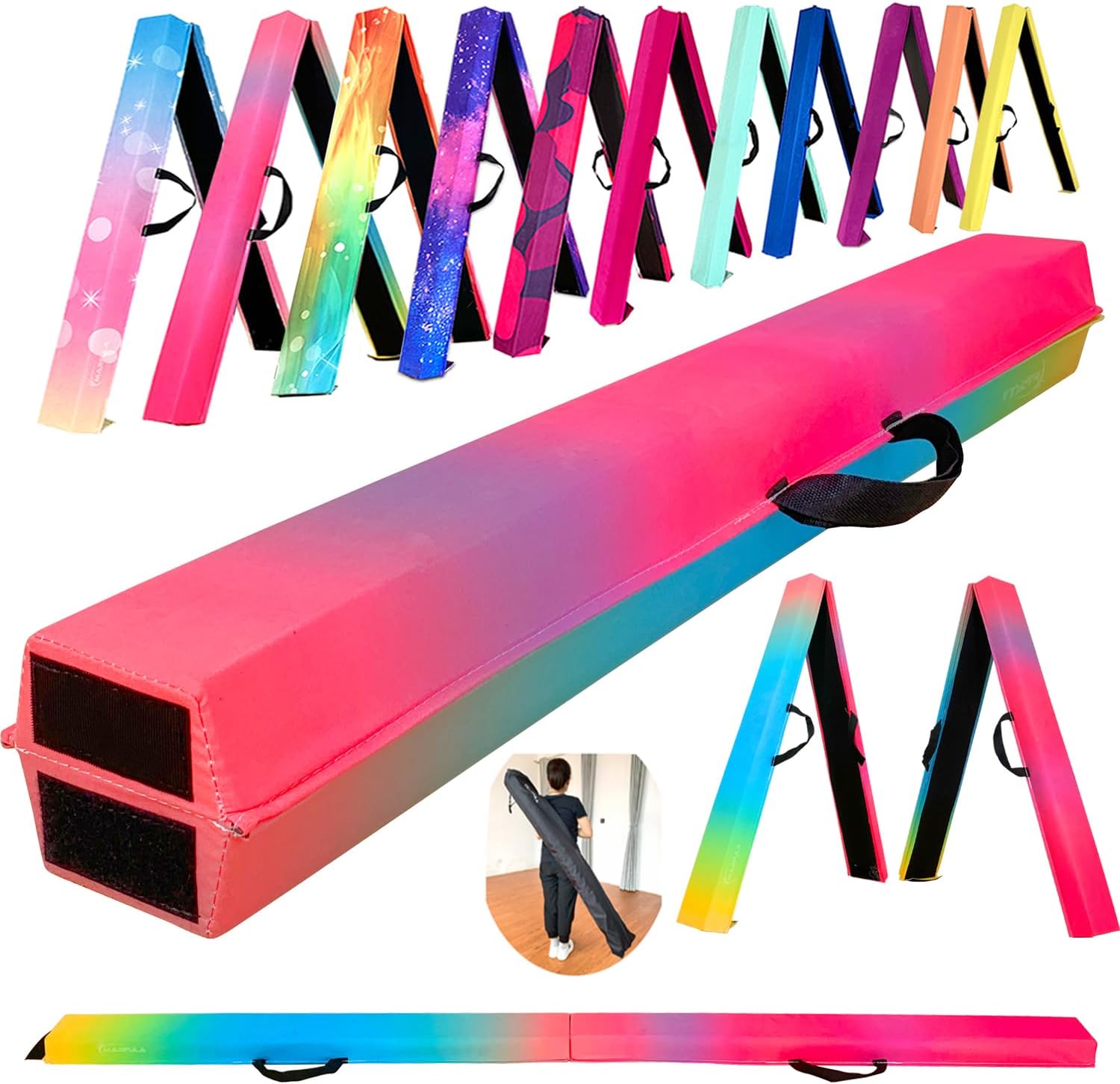6 FT Folding Gymnastics Beam - Extra Firm Foam Balance Beam
