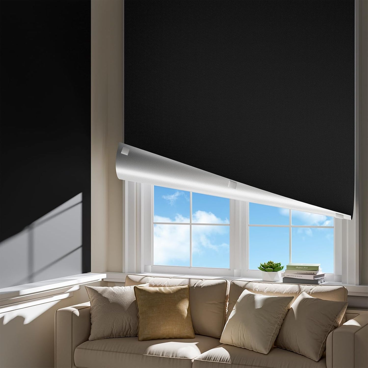 Portable Blackout Curtains for Bedroom - Easy Install No Drill