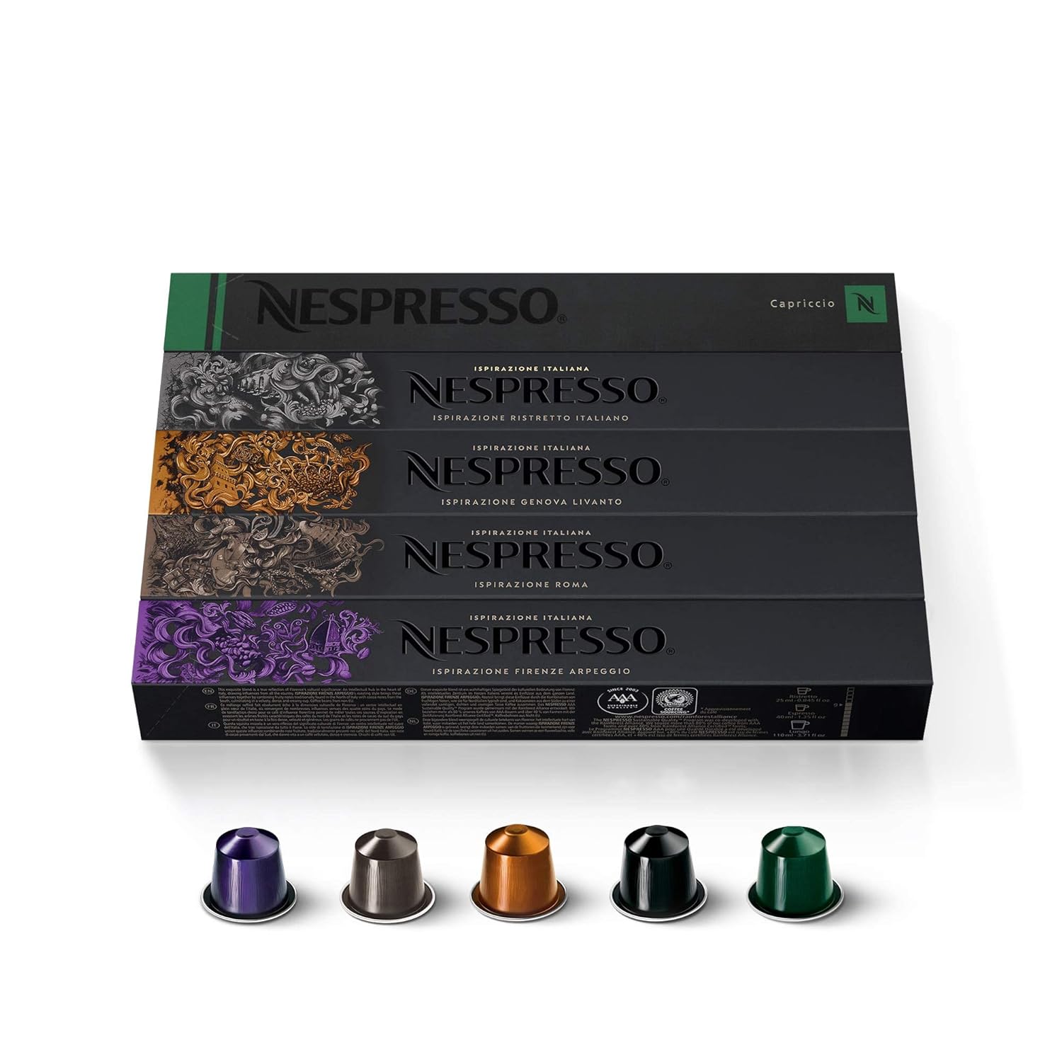 Nespresso Capsules Original Line Variety Pack for Espresso Lovers