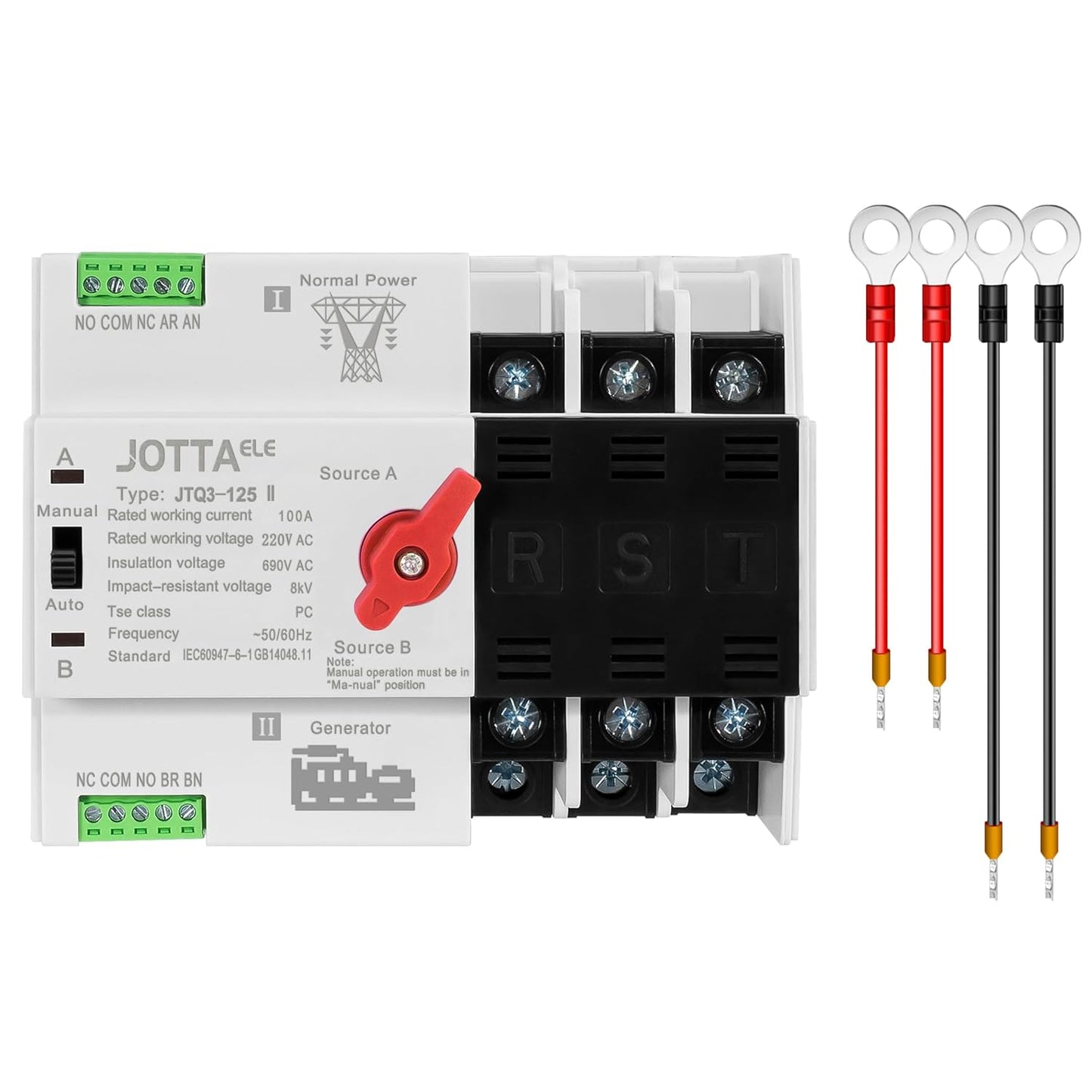 Mini Size ATS Automatic Transfer Switch 3P 100A for Home Use