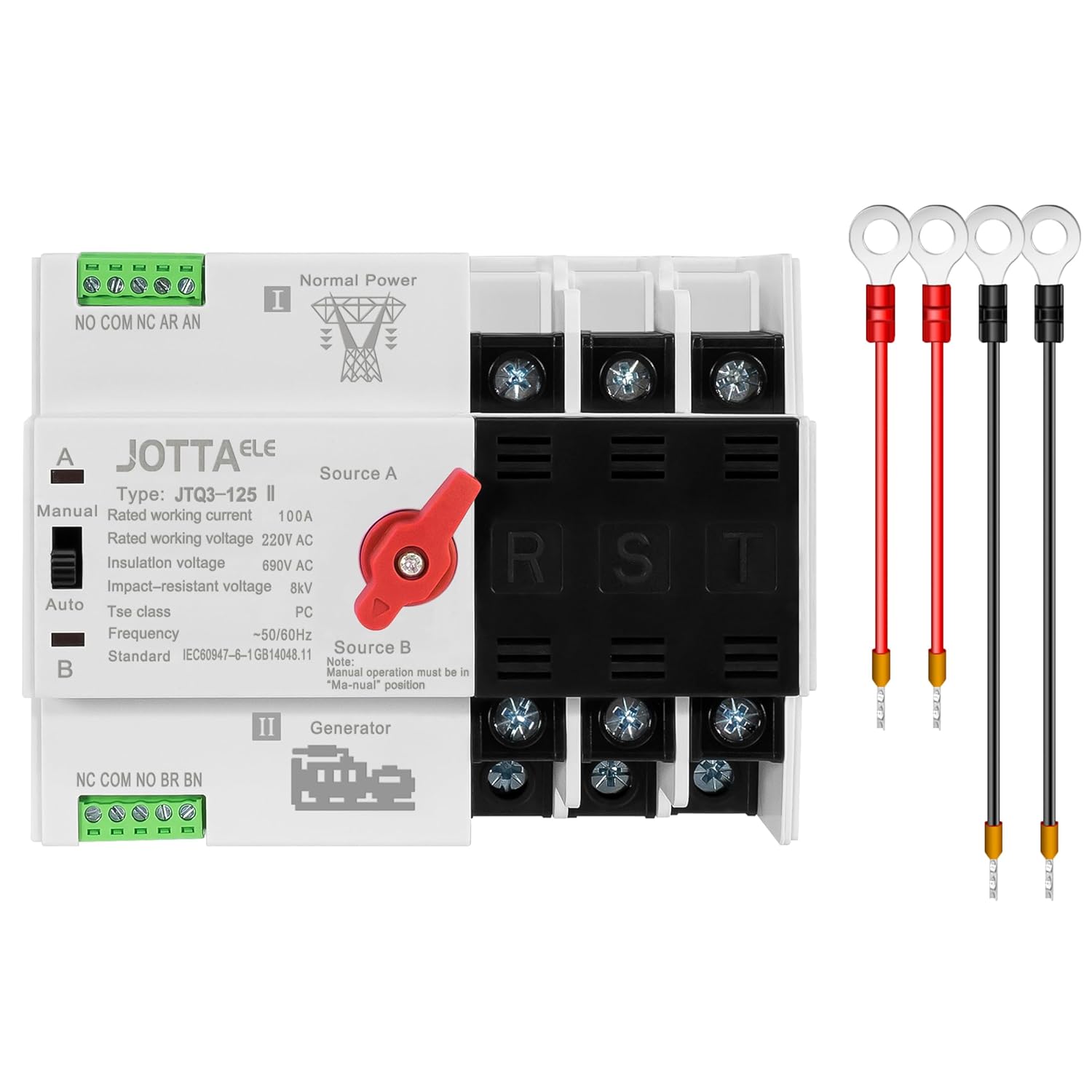 Mini Size ATS Automatic Transfer Switch 3P 100A for Home Use