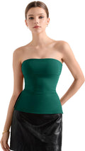 Women Double Lined Tube Top Side Split Sexy Tank Top - Flattering Fit