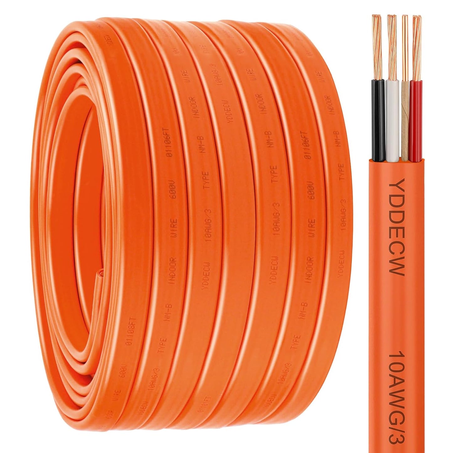 10/3 NM-B Wire with Ground - 100FT 10 Gauge Copper Cable