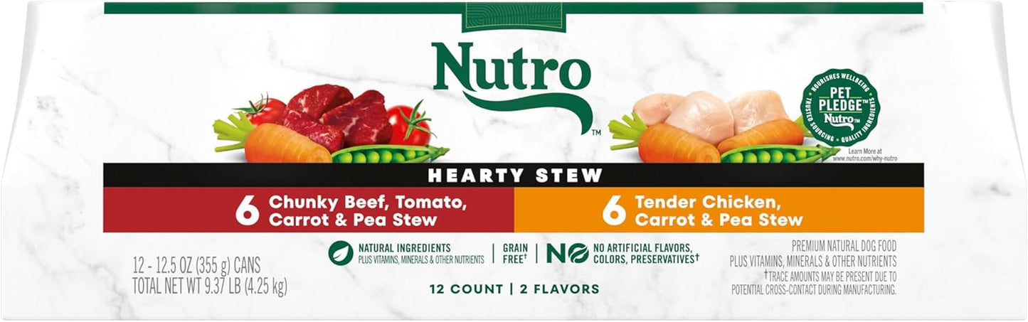 Nutro Hearty Stew Adult Natural Grain Free Wet Dog Food Variety