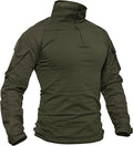 TACVASEN Tactical Shirt for Men Long Sleeve 1/4 Zip - Breathable