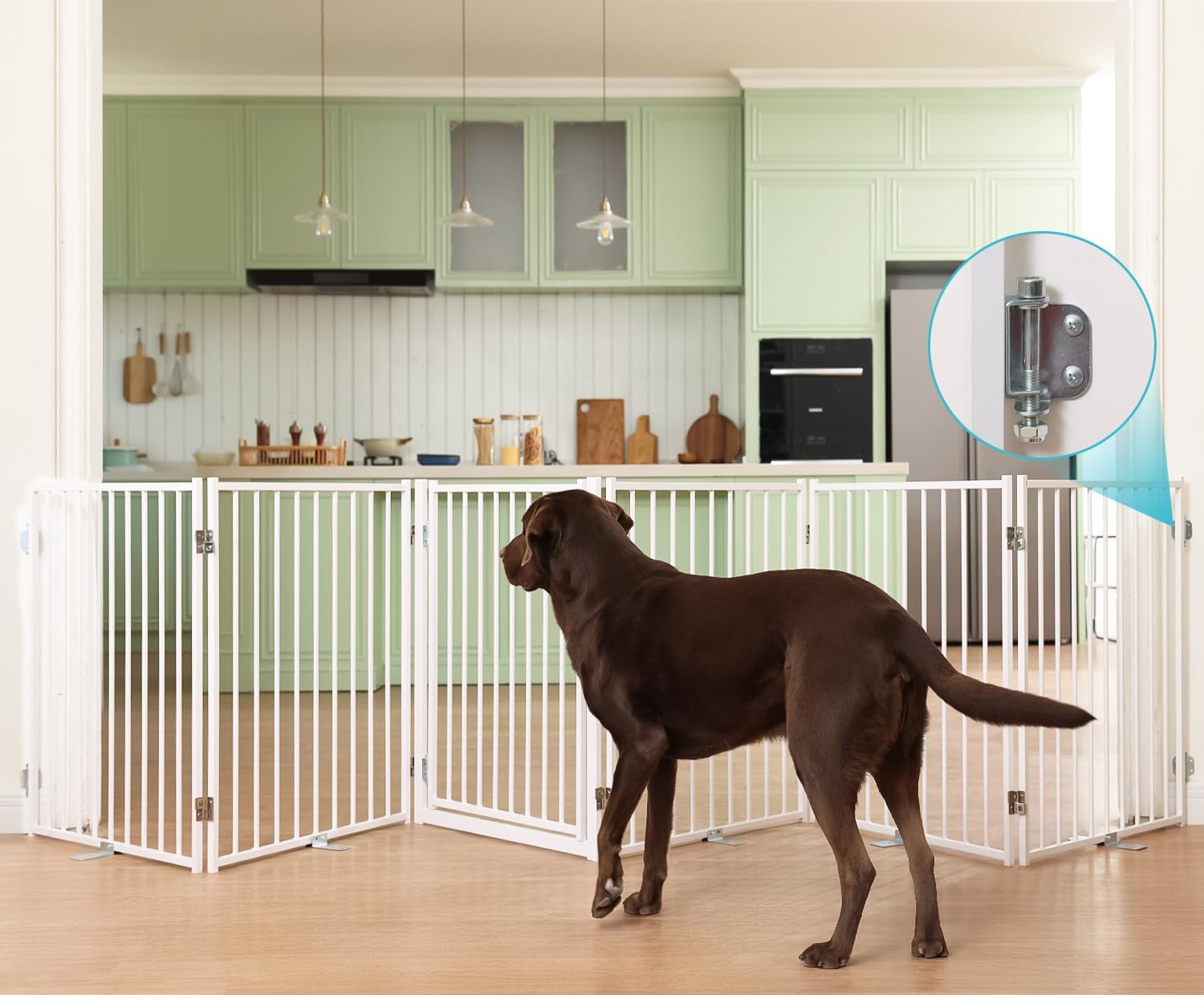 No Pawblems Free Standing Dog Gate with Door for Indoor Use