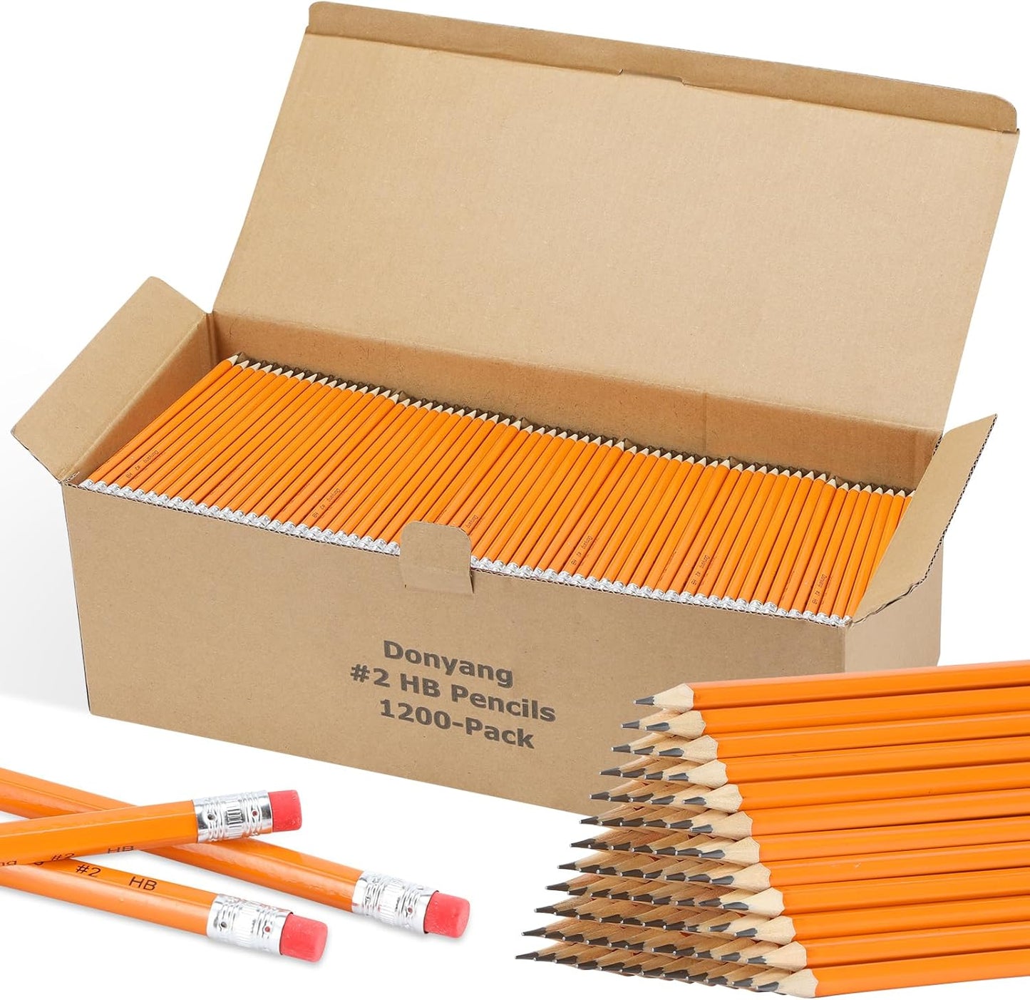 1200 Pack Pre-Sharpened #2 HB Pencils for Writing and Drawing