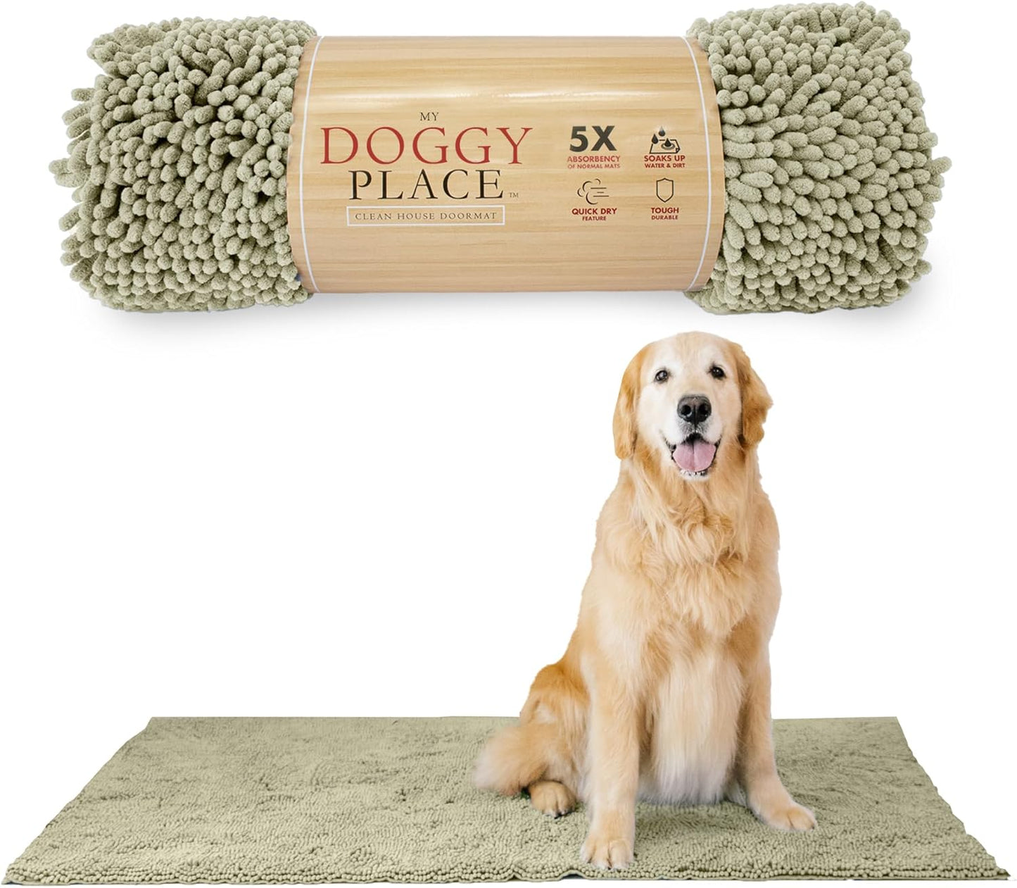 Microfiber Dog Mat for Muddy Paws - Non-Slip & Absorbent