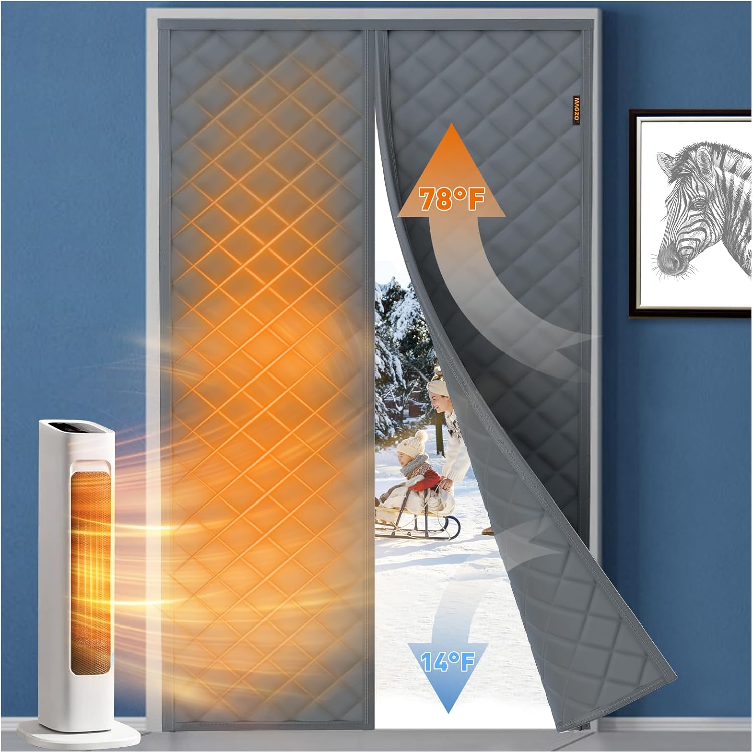 MAGZO Sliding Glass Door Insulation Curtain for Winter Comfort