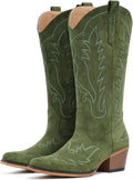 Suede Cowboy Boots for Women Mid Calf Cowgirl Boots (Style P3ZV)
