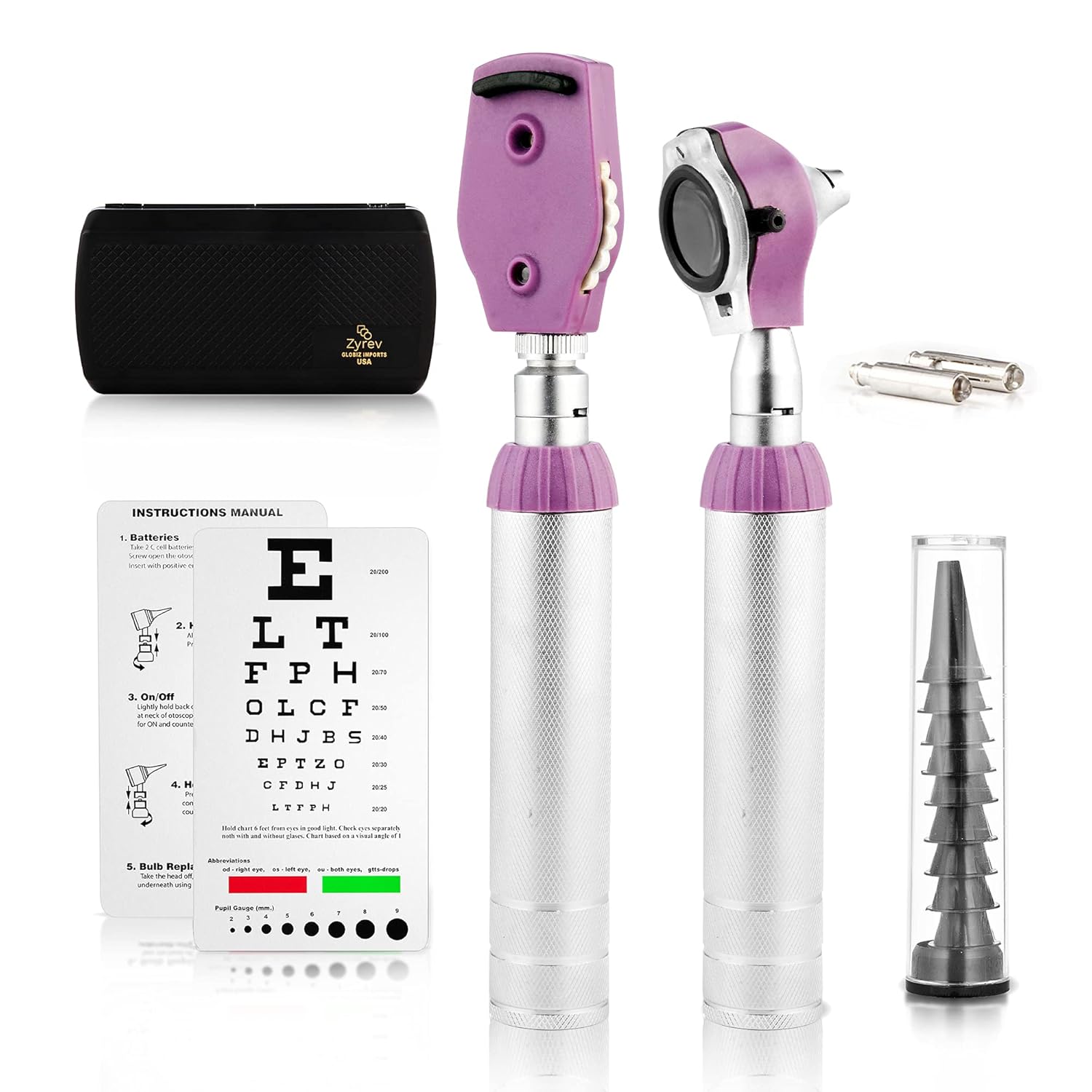 Zyrev Otoscope Ophthalmoscope Set for Ear and Eye Exams