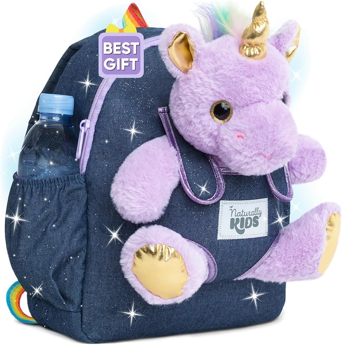 Naturally KIDS Unicorn Backpack for Toddlers Age 3-9 Years