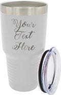 30 oz White Personalized Stainless Steel Travel Tumbler - Engraved