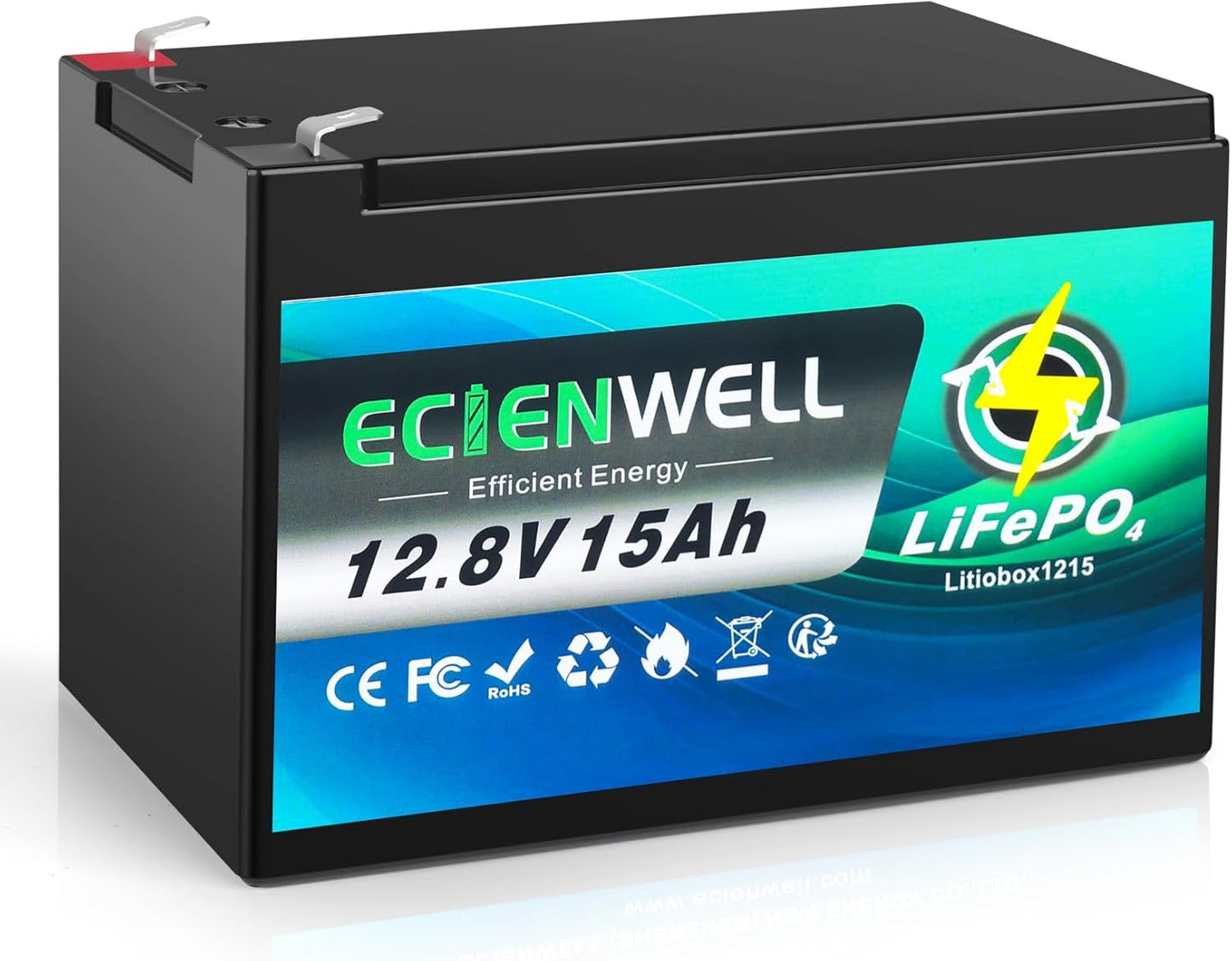 12V 15Ah Lithium LiFePO4 Battery for Power Wheels and More