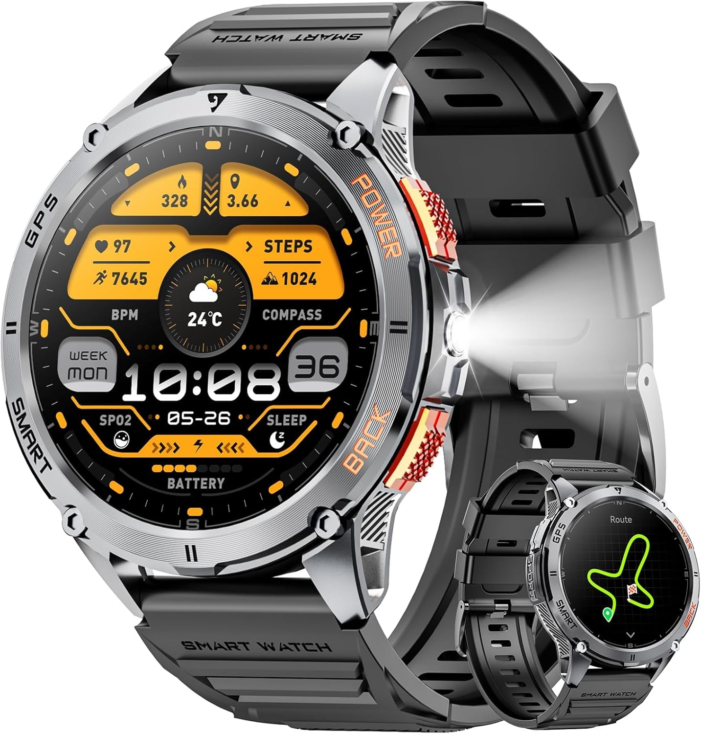 Military Smart Watch for Men with GPS and Bluetooth Call Feature