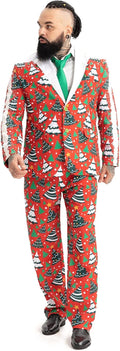 Men's Funny Christmas Party Suit with Novelty Jacket and Trousers