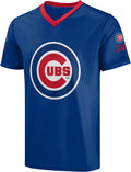 MLB Men's Primary Logo Ballpark Team Color V-Neck Jersey - Game Ready