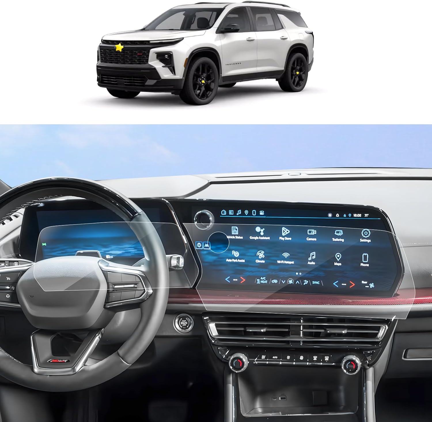 2024 2025 2026 Chevy Traverse Screen Protector - Ultra Clear