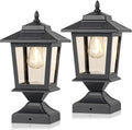 Solar Post Cap Lights for 4x4 Posts (2 Pack) - Weatherproof Deck