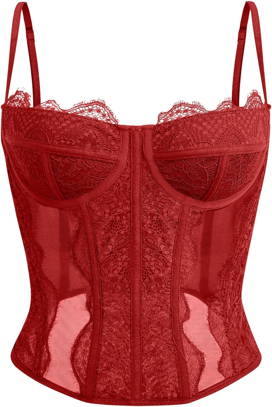 Dealmore Corset Tops for Women: Cute Lace Mesh Party Outfit