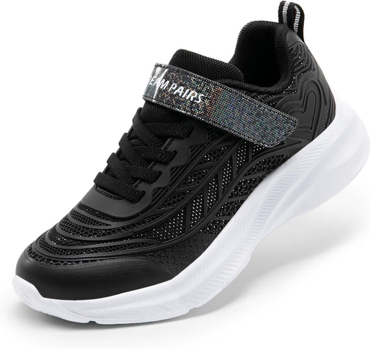 DREAM PAIRS Girls Tennis Sparkle Ease Running Sneakers for Kids