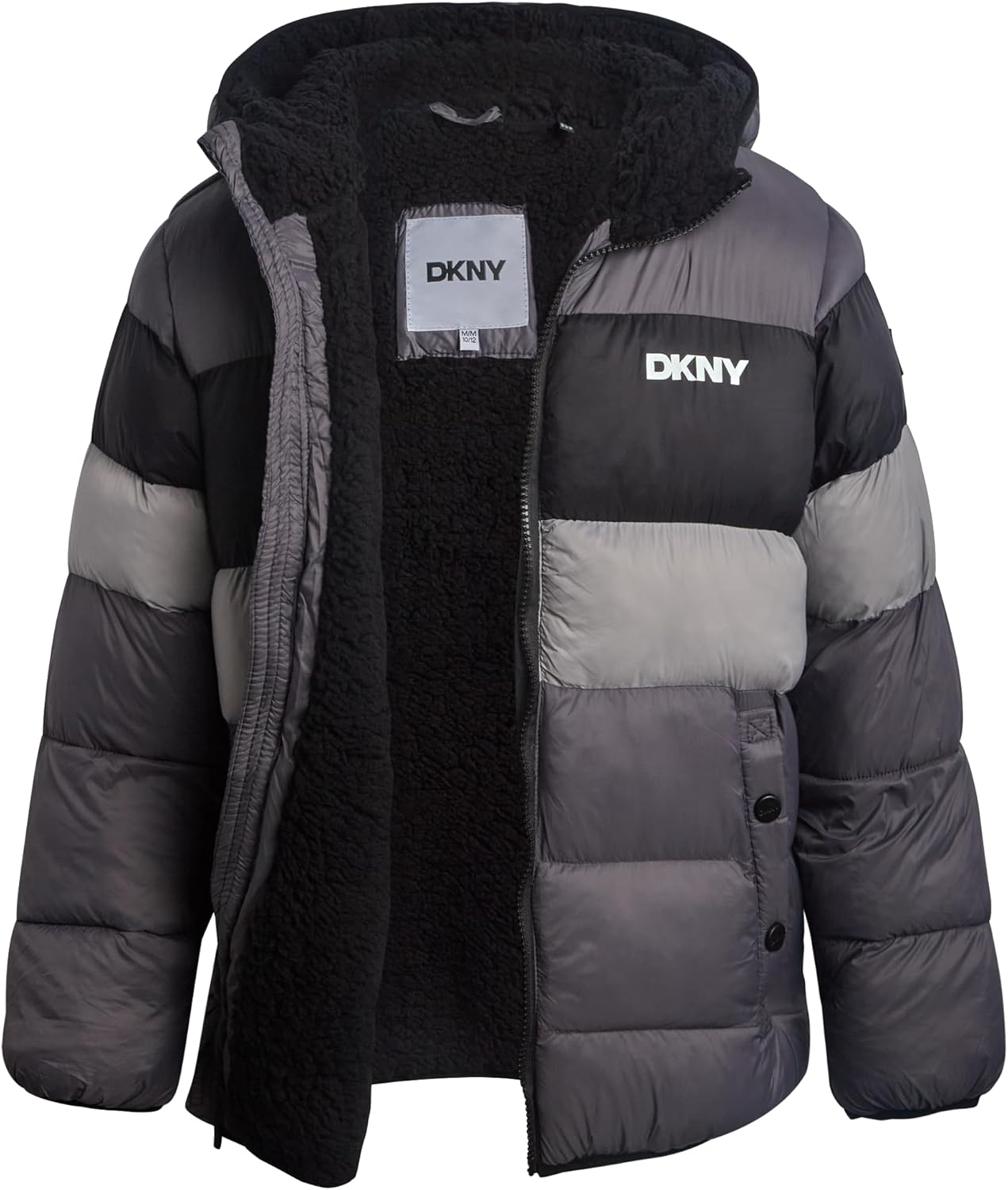 DKNY Boys Puffer Jacket - Heavyweight Sherpa Lined Insulated