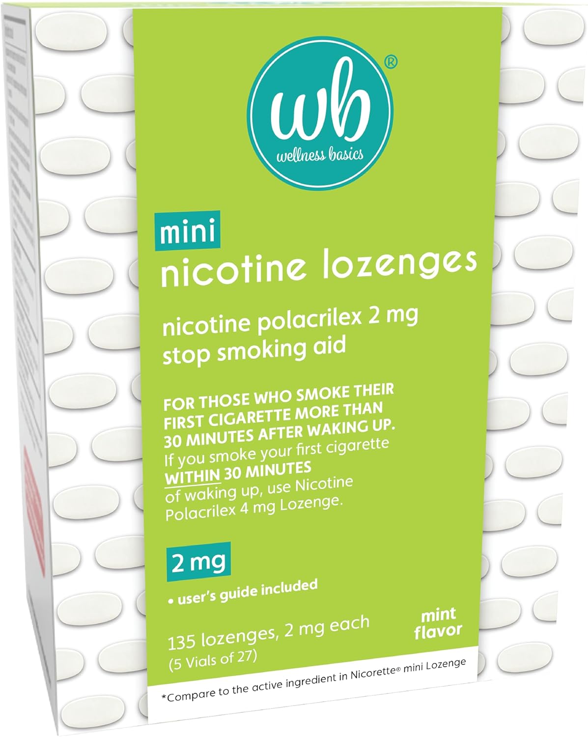 Mini Nicotine Lozenge 2mg for Quitting Smoking - 135 Count